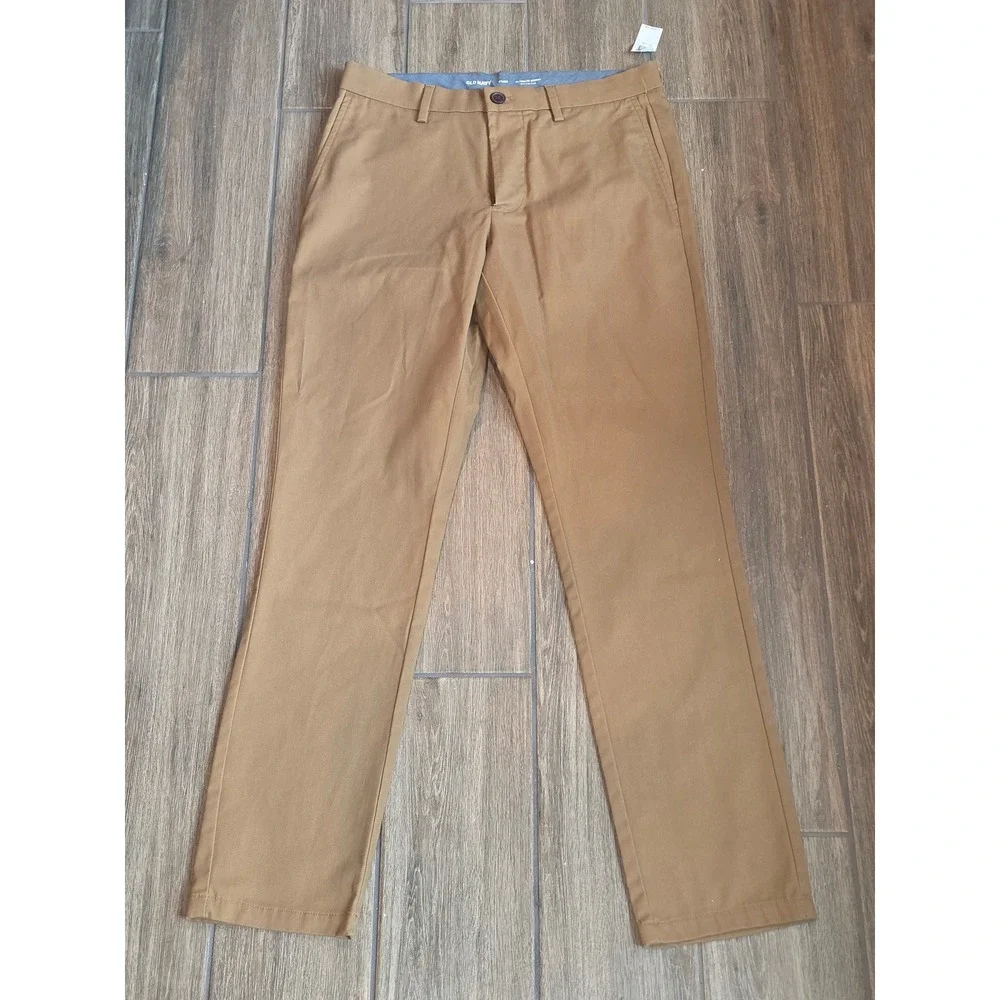 Old Navy Mens Ultimate Skinny Built-In Flex Chino Pants Tobacco Brown 31x32